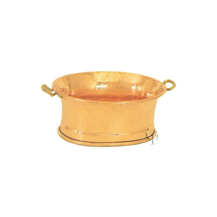 Turkish Copper Oval Boiler with Brass Handles