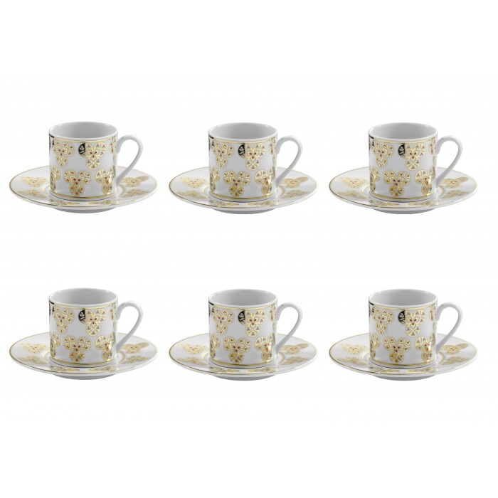 Porcelain Espresso Cups And Saucers Set, Turkish Coffee Cup Set