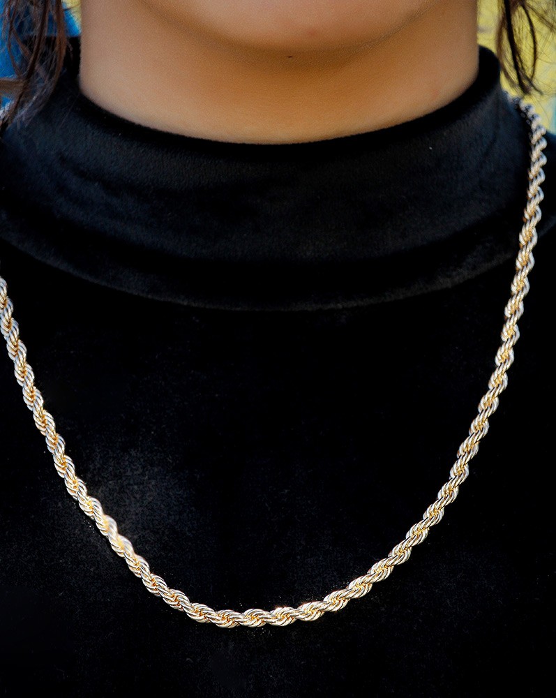 Gold Colored Twisted Rope Chain Choker