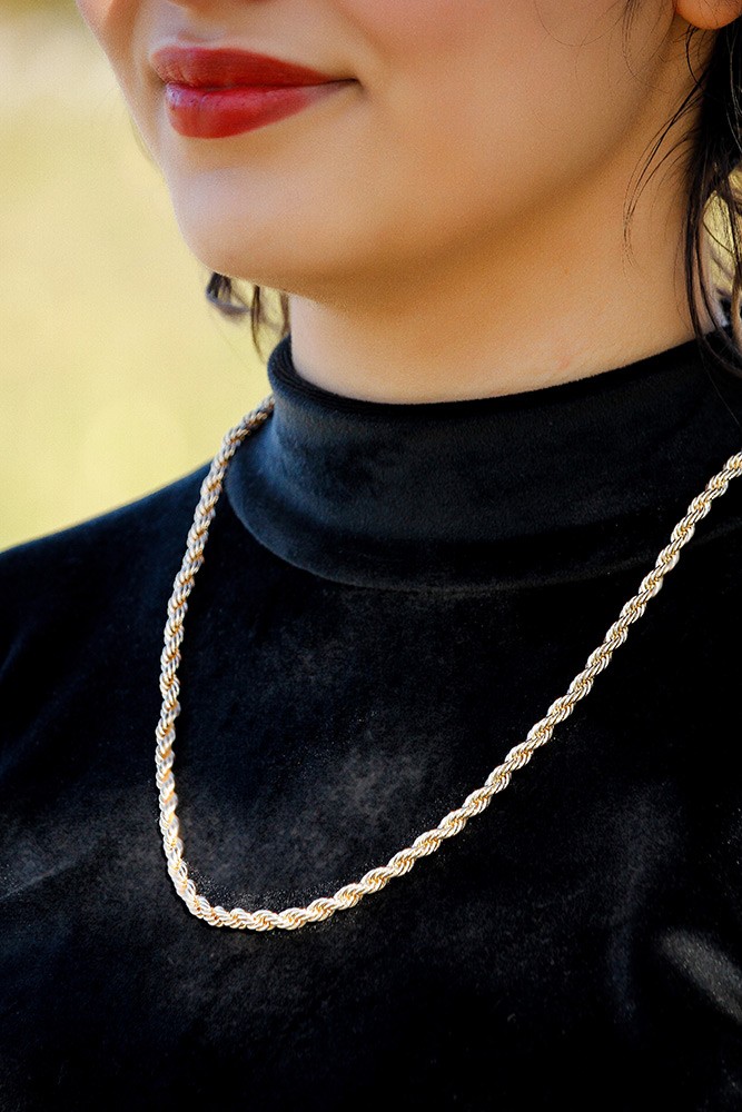 Gold Colored Twisted Rope Chain Choker