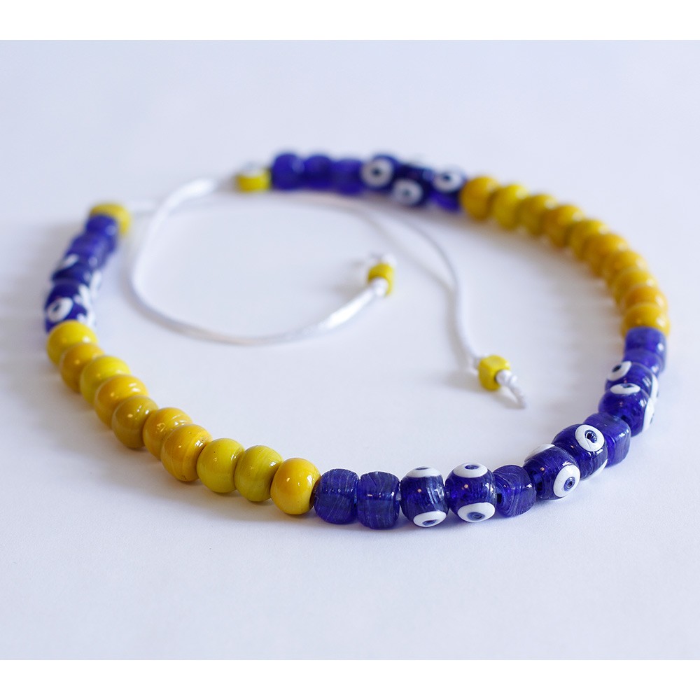 Turkish Evil Eye Necklace with Yellow 